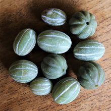 Load image into Gallery viewer, Afghanistan, China, Asia, Melons, Oval, Round, Carved, Henan, Semi-Precious, Jewellery-Making, Gem, Jewellery, Global Beads, Collection, Mix, Tigertail, Craftline, Leather, Earrings, Necklace, Anklet, Bracelet, Ethnic, Tribal, Spiritual, Jade, Unpolished, Statement, Button, Button-Shaped, Healing Qualities, Polished, Boho, Boho-Style, Beads, Imperial Gem,