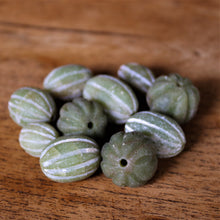 Load image into Gallery viewer, Afghanistan, China, Asia, Melons, Oval, Round, Carved, Henan, Semi-Precious, Jewellery-Making, Gem, Jewellery, Global Beads, Collection, Mix, Tigertail, Craftline, Leather, Earrings, Necklace, Anklet, Bracelet, Ethnic, Tribal, Spiritual, Jade, Unpolished, Statement, Button, Button-Shaped, Healing Qualities, Polished, Boho, Boho-Style, Beads, Imperial Gem,