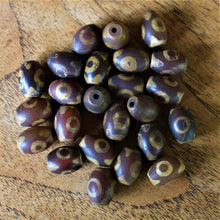 Load image into Gallery viewer, Jewellery-Making, dZi, Tibet, Imperfections, Jewellery, Collection, Mix, Tigertail, Craftline, Leather, Necklace, Earrings, Ethnic, Tribal, Statement Jewellery, Top-Drill, Hole, Himalayas, Bracelet, Anklet, Bangle, Blue, Currency, Trading, Nepal, Animal Skins, Old, Spiritual, Heavenly, Wealth, Luck, Happiness,