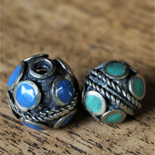 Load image into Gallery viewer, Afghanistan, Turkmenistan, Brass, Turkoman,  Imperfections, Jewellery, Global Beads, Collection, Mix, Tigertail, Craftline, Leather, Necklace, Earrings, Ethnic, Tribal, Statement Jewellery, Top-Drill, Hole, Afghan, Middle Eastern, Enamel, Inlaid, Bracelet, Anklet, Wire, Wrapping, Malachite, Rustic, Gemstones, Jade, Lapis,