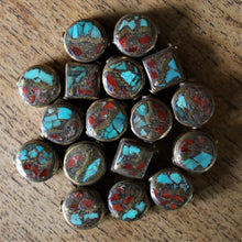 Load image into Gallery viewer, Jewellery-Making, Silver, Tibet, Nepal, Imperfections, Jewellery, Global Beads, Collection, Mix, Tigertail, Craftline, Leather, Necklace, Earrings, Ethnic, Tribal, Statement Jewellery, Hole, Himalayas, Bracelet, Anklet, Bangle, Dark Red, Currency, Trading, Ovals, Mosaic, Brass, Coral, Turquoise, Locket, Collectibles, Collectable,