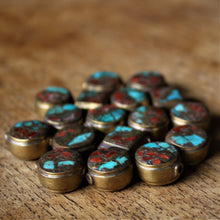 Load image into Gallery viewer, Jewellery-Making, Silver, Tibet, Nepal, Imperfections, Jewellery, Global Beads, Collection, Mix, Tigertail, Craftline, Leather, Necklace, Earrings, Ethnic, Tribal, Statement Jewellery, Hole, Himalayas, Bracelet, Anklet, Bangle, Dark Red, Currency, Trading, Ovals, Mosaic, Brass, Coral, Turquoise, Locket, Collectibles, Collectable,
