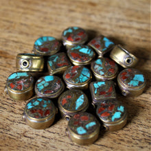 Load image into Gallery viewer, Jewellery-Making, Silver, Tibet, Nepal, Imperfections, Jewellery, Global Beads, Collection, Mix, Tigertail, Craftline, Leather, Necklace, Earrings, Ethnic, Tribal, Statement Jewellery, Hole, Himalayas, Bracelet, Anklet, Bangle, Dark Red, Currency, Trading, Ovals, Mosaic, Brass, Coral, Turquoise, Locket, Collectibles, Collectable,