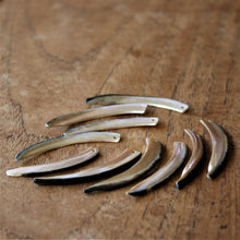 Load image into Gallery viewer, Trochus Shell, Dog Tags, Plates, Name Tags, Axe Heads, Machetes, Love Hearts, Yokes, Drops, Tears, Tiles, Ovals, Shields, Donuts, Shards, Claws, Shields, Buttons, Teardrops, Raindrops, Mother of Pearl Shell, MOP, White, Gold, Pink, Brown, Black, Green, Rain, Abalone, Green Abalone, Trochus, Cowrie Shell, Green Lip Mussel, Pink Lip Mussel, Paua Shell, Necklace, Earrings, Jewellery, West Australia, Black Abalone, Beader, Artisans, Jewellery-Making, Key Rings, Beads, Rings, North Western Australia, North,