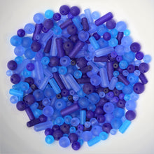 Load image into Gallery viewer, Tubes, Rounds, Mix, Matt, Jewellery, Making, Supplies, Jewellery, Indian, Hearts, Beads, Frosted, Cubes, Coloured, Collection, Art, Projects, 6-14mm, Suncatchers, Bead Curtains, Blue, Cyan, Capri, Cerulean, Navy, Aqua, Sapphire, Cobalt, Azure, Earrings, Necklaces, Bracelets,