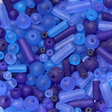 Load image into Gallery viewer, Tubes, Rounds, Mix, Matt, Jewellery, Making, Supplies, Jewellery, Indian, Hearts, Beads, Frosted, Cubes, Coloured, Collection, Art, Projects, 6-14mm, Suncatchers, Bead Curtains, Blue, Cyan, Capri, Cerulean, Navy, Aqua, Sapphire, Cobalt, Azure, Earrings, Necklaces, Bracelets,