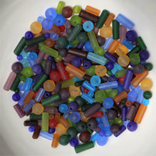 Load image into Gallery viewer, Tubes, Rounds, Mix, Matt, Jewellery, Making, Supplies, Jewellery, Indian, Hearts, Beads, Frosted, Cubes, Coloured, Collection, Art, Projects, 6-14mm, Suncatchers, Bead Curtains, Topaz, Green, Black, Blue, Brown, Purple, Red, Purple, Pink, Orange, Mix, Matt, Lime, Yellow,