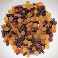 Load image into Gallery viewer, Tubes, Rounds, Mix, Matt, Jewellery, Making, Supplies, Jewellery, Indian, Hearts, Beads, Frosted, Cubes, Coloured, Collection, Art, Projects, 6-14mm, Suncatchers, Bead Curtains, Caramel, Brown, Tawny, Coffee, Russet, Syrup, Cinnamon, Topaz, Auburn, Chestnut, Pecan, Chocolate, Autumn, Necklaces, Bracelets, Earrings,