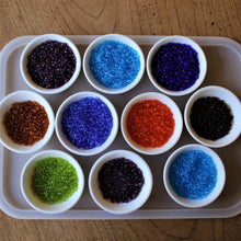 Load image into Gallery viewer, Merlot, Aqua, Blue, Royal Blue, Aqua Blue, Orange, Amethyst, Dark Topaz,  Lime, Clear, Seed, Bead, Mixed, Mix, Collection, Czech, Glazed, Pearl, Seeds, Rocailles, Seed Beads, Opaque, Iridescent, Metallic, Iris, Silver Lined, Translucent, Matt, Lustre, Satin, Tigertail, Leather, Craftline, Cotton Bead Thread, Fishing Line, Mixed, Czechoslovakia, Japan, India, China, Taiwan, Jewellery-Making, Europe, Little Stones, Glass, Embroidery, Bracelet, Necklace, Earrings, Clothing, Bread, Butter, Fabric,