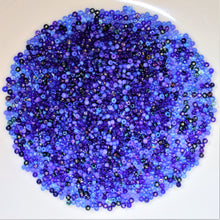 Load image into Gallery viewer, Sea Blue, Seed, Bead, Mixed, Mix, Collection, Czech, Glazed, Pearl, Seeds, Rocailles, Seed Beads, Opaque, Iridescent, Metallic, Iris, Silver Lined, Translucent, Matt, Lustre, Satin, Tigertail, Leather, Craftline, Cotton Bead Thread, Fishing Line, Blue, Cyan, Capri, Cerulean, Navy, Aqua, Sapphire, Cobalt, Azure, Mixed, Czechoslovakia, Japan, India, China, Taiwan, Jewellery-Making, Europe, Little Stones, Glass, Embroidery, Bracelet, Necklace, Earrings, Clothing, Jewellery, Bread, Butter, Fabric,