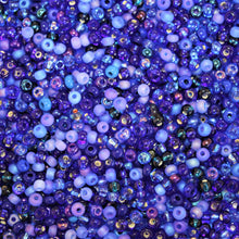 Load image into Gallery viewer, Sea Blue, Seed, Bead, Mixed, Mix, Collection, Czech, Glazed, Pearl, Seeds, Rocailles, Seed Beads, Opaque, Iridescent, Metallic, Iris, Silver Lined, Translucent, Matt, Lustre, Satin, Tigertail, Leather, Craftline, Cotton Bead Thread, Fishing Line, Blue, Cyan, Capri, Cerulean, Navy, Aqua, Sapphire, Cobalt, Azure, Mixed, Czechoslovakia, Japan, India, China, Taiwan, Jewellery-Making, Europe, Little Stones, Glass, Embroidery, Bracelet, Necklace, Earrings, Clothing, Jewellery, Bread, Butter, Fabric,