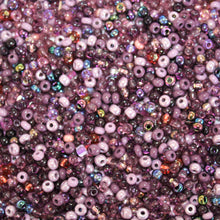 Load image into Gallery viewer, Seed, Bead, Mixed, Mix, Collection, Czech, Glazed, Pearl, Seeds, Rocailles, Seed Beads, Opaque, Iridescent, Metallic, Iris, Silver Lined, Translucent, Matt, Lustre, Satin, Tigertail, Leather, Craftline, Cotton Bead Thread, Fishing Line, Purple, Blackberry, Violet, Fuchsia, Ruby, Magenta, Indigo, Mauve, Mixed, Czechoslovakia, Japan, India, China, Taiwan, Jewellery-Making, Europe, Little Stones, Glass, Embroidery, Bracelet, Necklace, Earrings, Clothing, Jewellery, Bread, Butter, Fabric,