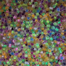 Load image into Gallery viewer, Indian, Seed, Bead, Mixed, Mix, Collection, Czech, Glazed, Pearl, Seeds, Rocailles, Seed Beads, Opaque, Iridescent, Metallic, Iris, Silver Lined, Translucent, Matt, Lustre, Satin, Tigertail, Leather, Craftline, Cotton Bead Thread, Fishing Line, Purple, Violet, Fuchsia, Pink, Lime Green, Mint Green, Yellow, Clear, Mixed, Japan, India, China, Taiwan, Jewellery-Making, Europe, Little Stones, Glass, Embroidery, Bracelet, Necklace, Earrings, Clothing, Jewellery, Bread, Butter, Fabric,