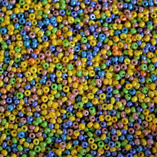 Load image into Gallery viewer, Yellow, Mustard, Lemon, Maize, Saffron, Persimmon, Peach, Green, Avocado, Apple, Azure, Aqua, Cyan, Seed, Bead, Mixed, Mix, Collection, Czech, Glazed, Pearl, Seeds, Rocailles, Seed Beads, Opaque, Iridescent, Metallic, Iris, Silver Lined, Translucent, Matt, Lustre, Satin, Tigertail, Leather, Craftline, Cotton Bead Thread, Fishing Line, Japan, India, China, Taiwan, Jewellery-Making, Europe, Little Stones, Glass, Embroidery, Bracelet, Necklace, Earrings, Clothing, Jewellery, Bread, Butter, Fabric,