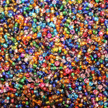 Load image into Gallery viewer, Pink, Salmon, Blossom, Cerise, Red, Rose, Lilac, Magenta, Coral, Lime, Aqua, Gold, Topaz, Yellow, Seed, Bead, Mixed, Mix, Collection, Czech, Glazed, Pearl, Seeds, Rocailles, Seed Beads, Opaque, Iridescent, Metallic, Iris, Silver Lined, Translucent, Matt, Lustre, Satin, Tigertail, Leather, Craftline, Cotton Bead Thread, Fishing Line, Japan, India, China, Taiwan, Jewellery-Making, Europe, Little Stones, Glass, Embroidery, Bracelet, Necklace, Earrings, Clothing, Jewellery, Bread, Butter, Fabric,