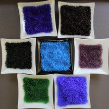 Load image into Gallery viewer, Dark Topaz, Dark Turquoise, Dark Olive, Dark Amethyst, Royal, Green, Dark Amethyst, Sapphire, Seed, Bead, Mixed, Mix, Collection, Czech, Glazed, Pearl, Seeds, Rocailles, Seed Beads, Opaque, Iridescent, Metallic, Iris, Silver Lined, Translucent, Matt, Lustre, Satin, Tigertail, Leather, Craftline, Cotton Bead Thread, Fishing Line, Japan, India, China, Taiwan, Jewellery-Making, Europe, Little Stones, Glass, Embroidery, Bracelet, Necklace, Earrings, Clothing, Jewellery, Bread, Butter, Fabric,