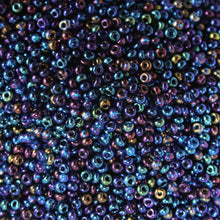 Load image into Gallery viewer, Gunmetal, Olive, Blue, Black Iris, Seed, Bead, Mixed, Mix, Collection, Czech, Glazed, Pearl, Seeds, Rocailles, Seed Beads, Opaque, Iridescent, Metallic, Iris, Silver Lined, Translucent, Matt, Lustre, Satin, Tigertail, Leather, Craftline, Cotton Bead Thread, Fishing Line, Japan, India, China, Taiwan, Jewellery-Making, Europe, Little Stones, Glass, Embroidery, Bracelet, Necklace, Earrings, Clothing, Jewellery, Bread, Butter, Fabric,