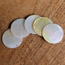 Load image into Gallery viewer, White Mother of Pearl, Dog Tags, Plates, Name Tags, Axe Heads, Machetes, Love Hearts, Yokes, Drops, Tears, Tiles, Shields, Donuts, Shards, Claws, Shields, Buttons, Teardrops, Raindrops, Mother of Pearl Shell, MOP, White, Gold, Pink, Brown, Black, Rain, Pau Shell, Abalone, Green Abalone, Trochus, Cowrie Shell, Green Lip Mussel, Pink Lip Mussel, Necklace, Earrings, Jewellery, West Australia, Black Abalone, Beader, Artisans, Jewellery-Making, Key Rings, Beads, 30mm,