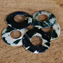Load image into Gallery viewer, Black Abalone, Dog Tags, Plates, Name Tags, Axe Heads, Machetes, Love Hearts, Yokes, Drops, Tears, Tiles, Ovals, Shields, Donuts, Shards, Claws, Shields, Buttons, Teardrops, Raindrops, Mother of Pearl Shell, MOP, White, Gold, Pink, Brown, Black, Green, Rain, Abalone, Green Abalone, Trochus, Cowrie Shell, Green Lip Mussel, Pink Lip Mussel, Pau Shell, Necklace, Earrings, Jewellery, West Australia, Black Abalone, Beader, Artisans, Jewellery-Making, Key Rings, Beads, Rings,