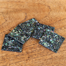 Load image into Gallery viewer, Sparkle Paua, Dog Tags, Plates, Name Tags, Axe Heads, Machetes, Love Hearts, Yokes, Drops, Tears, Tiles, Ovals, Shields, Donuts, Shards, Claws, Shields, Buttons, Teardrops, Raindrops, Mother of Pearl Shell, MOP, White, Gold, Pink, Brown, Black, Green, Rain, Abalone, Green Abalone, Trochus, Cowrie Shell, Green Lip Mussel, Pink Lip Mussel, Paua Shell, Necklace, Earrings, Jewellery, West Australia, Black Abalone, Beader, Artisans, Jewellery-Making, Key Rings, Beads, Rings, North Western Australia, North,