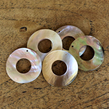 Load image into Gallery viewer, Brown Mother of Pearl, Dog Tags, Plates, Name Tags, Axe Heads, Machetes, Love Hearts, Yokes, Drops, Tears, Tiles, Ovals, Shields, Donuts, Shards, Claws, Shields, Buttons, Teardrops, Raindrops, Mother of Pearl Shell, MOP, White, Gold, Pink, Brown, Black, Green, Rain, Abalone, Green Abalone, Trochus, Cowrie Shell, Green Lip Mussel, Pink Lip Mussel, Pau Shell, Necklace, Earrings, Jewellery, West Australia, Black Abalone, Beader, Artisans, Jewellery-Making, Key Rings, Beads,