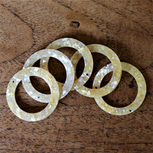 Load image into Gallery viewer, Gold Mother of Pearl, Dog Tags, Plates, Name Tags, Axe Heads, Machetes, Love Hearts, Yokes, Drops, Tears, Tiles, Ovals, Shields, Donuts, Shards, Claws, Shields, Buttons, Teardrops, Raindrops, Mother of Pearl Shell, MOP, White, Gold, Pink, Brown, Black, Green, Rain, Abalone, Green Abalone, Trochus, Cowrie Shell, Green Lip Mussel, Pink Lip Mussel, Pau Shell, Necklace, Earrings, Jewellery, West Australia, Black Abalone, Beader, Artisans, Jewellery-Making, Key Rings, Beads