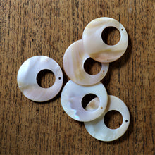 Load image into Gallery viewer, Pink MOP, Dog Tags, Plates, Name Tags, Axe Heads, Machetes, Love Hearts, Yokes, Drops, Tears, Tiles, Ovals, Shields, Donuts, Shards, Claws, Shields, Buttons, Teardrops, Raindrops, Mother of Pearl Shell, MOP, White, Gold, Pink, Brown, Black, Green, Rain, Abalone, Green Abalone, Trochus, Cowrie Shell, Green Lip Mussel, Pink Lip Mussel, Pau Shell, Necklace, Earrings, Jewellery, West Australia, Black Abalone, Beader, Artisans, Jewellery-Making, Key Rings, Beads, Rings, Bib,