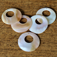 Load image into Gallery viewer, Pink MOP, Dog Tags, Plates, Name Tags, Axe Heads, Machetes, Love Hearts, Yokes, Drops, Tears, Tiles, Ovals, Shields, Donuts, Shards, Claws, Shields, Buttons, Teardrops, Raindrops, Mother of Pearl Shell, MOP, White, Gold, Pink, Brown, Black, Green, Rain, Abalone, Green Abalone, Trochus, Cowrie Shell, Green Lip Mussel, Pink Lip Mussel, Pau Shell, Necklace, Earrings, Jewellery, West Australia, Black Abalone, Beader, Artisans, Jewellery-Making, Key Rings, Beads, Rings, Bib,