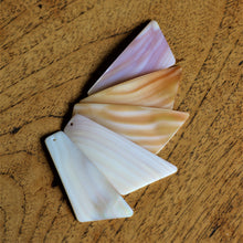 Load image into Gallery viewer, Pink Mother of Pearl, Dog Tags, Plates, Name Tags, Axe Heads, Machetes, Love Hearts, Yokes, Drops, Tears, Tiles, Ovals, Shields, Donuts, Shards, Claws, Shields, Buttons, Teardrops, Raindrops, Mother of Pearl Shell, MOP, White, Gold, Pink, Brown, Black, Green, Rain, Abalone, Green Abalone, Trochus, Cowrie Shell, Green Lip Mussel, Pink Lip Mussel, Pau Shell, Necklace, Earrings, Jewellery, West Australia, Black Abalone, Beader, Artisans, Jewellery-Making, Key Rings, Beads, Rings,