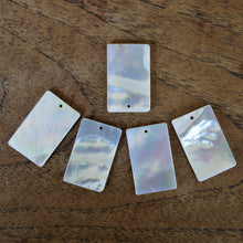 Load image into Gallery viewer, White MOP, Dog Tags, Plates, Name Tags, Axe Heads, Machetes, Love Hearts, Yokes, Drops, Tears, Tiles, Ovals, Shields, Donuts, Shards, Claws, Shields, Buttons, Teardrops, Raindrops, Mother of Pearl Shell, MOP, White, Gold, Pink, Brown, Black, Green, Rain, Abalone, Green Abalone, Trochus, Cowrie Shell, Green Lip Mussel, Pink Lip Mussel, Paua Shell, Necklace, Earrings, Jewellery, West Australia, Black Abalone, Beader, Artisans, Jewellery-Making, Key Rings, Beads, Rings, North Western Australia, North,