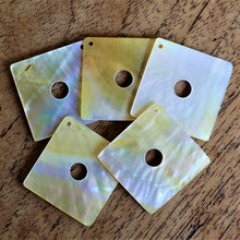 Load image into Gallery viewer, Gold MOP, Dog Tags, Plates, Name Tags, Axe Heads, Machetes, Love Hearts, Yokes, Drops, Tears, Tiles, Ovals, Shields, Donuts, Shards, Claws, Shields, Buttons, Teardrops, Raindrops, Mother of Pearl Shell, MOP, White, Gold, Pink, Brown, Black, Green, Rain, Abalone, Green Abalone, Trochus, Cowrie Shell, Green Lip Mussel, Pink Lip Mussel, Paua Shell, Necklace, Earrings, Jewellery, West Australia, Black Abalone, Beader, Artisans, Jewellery-Making, Key Rings, Beads, Rings, North Western Australia, North,