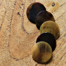 Load image into Gallery viewer, Brown Mother of Pearl, Dog Tags, Plates, Name Tags, Axe Heads, Machetes, Love Hearts, Yokes, Drops, Tears, Tiles, Shields, Donuts, Shards, Claws, Shields, Buttons, Teardrops, Raindrops, Mother of Pearl Shell, MOP, White, Gold, Pink, Brown, Black, Rain, Abalone, Green Abalone, Trochus, Cowrie Shell, Green Lip Mussel, Pink Lip Mussel, Pau Shell, Necklace, Earrings, Jewellery, West Australia, Black Abalone, Beader, Artisans, Jewellery-Making, Key Rings, Beads,