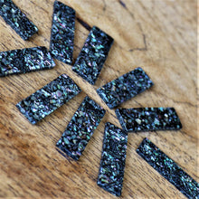 Load image into Gallery viewer, Sparkle Paua, Dog Tags, Plates, Name Tags, Axe Heads, Machetes, Love Hearts, Yokes, Drops, Tears, Tiles, Ovals, Shields, Donuts, Shards, Claws, Shields, Buttons, Teardrops, Raindrops, Mother of Pearl Shell, MOP, White, Gold, Pink, Brown, Black, Green, Rain, Abalone, Green Abalone, Trochus, Cowrie Shell, Green Lip Mussel, Pink Lip Mussel, Paua Shell, Necklace, Earrings, Jewellery, West Australia, Black Abalone, Beader, Artisans, Jewellery-Making, Key Rings, Beads, Rings, North Western Australia, North,