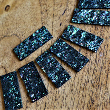 Load image into Gallery viewer, Paua Shell, Dog Tags, Plates, Name Tags, Axe Heads, Machetes, Love Hearts, Yokes, Drops, Tears, Tiles, Ovals, Shields, Donuts, Shards, Claws, Shields, Buttons, Teardrops, Raindrops, Mother of Pearl Shell, MOP, White, Gold, Pink, Brown, Black, Green, Sparkle, Rain, Abalone, Green Abalone, Trochus, Cowrie Shell, Green Lip Mussel, Pink Lip Mussel, Paua Shell, Necklace, Earrings, Jewellery, West Australia, Black Abalone, Beader, Artisans, Jewellery-Making, Key Rings, Beads, Rings, North Western Australia,