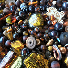 Load image into Gallery viewer, Tangerine, Mango, Scarlet, Topaz, Yellow, Brown, Gold, Amber, Orange, Peach, Rust, Apricot, Saffron, Jonquil, Terracotta, Bronze, Copper, Tawny, Sienna, Fawn, Chestnut, Pecan, Chocolate, Coffee, Syrup, Glass, White Metal, Worldwide, Bone, Shell, Tubes, Rounds, Cubes, Bicones, Triangles, Alphabet, Hearts, Ovals, Drops, Frosted, India, China, Indonesia, Cylinder, Silver Foil, Jewellery, Earrings, Necklaces, Bracelets, Opaque, Transparent, Twists, Frosted,