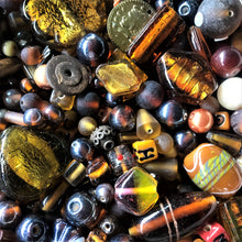 Load image into Gallery viewer, Tangerine, Mango, Scarlet, Topaz, Yellow, Brown, Gold, Amber, Orange, Peach, Rust, Apricot, Saffron, Jonquil, Terracotta, Bronze, Copper, Tawny, Sienna, Fawn, Chestnut, Pecan, Chocolate, Coffee, Syrup, Glass, White Metal, Worldwide, Bone, Shell, Tubes, Rounds, Cubes, Bicones, Triangles, Alphabet, Hearts, Ovals, Drops, Frosted, India, China, Indonesia, Cylinder, Silver Foil, Jewellery, Earrings, Necklaces, Bracelets, Opaque, Transparent, Twists, Frosted,