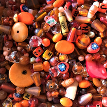 Load image into Gallery viewer, Tangerine, Orange, Squash, Carrot, Yam, Marmalade, Gold, Topaz, Bronze, Tawny, Amber, Persimmon, Peach, Apricot, Marigold, Sunglow, Squash,  Glass, White Metal, Worldwide, Bone, Shell, Tubes, Rounds, Cubes, Bicones, Hearts, Ovals, Drops, Frosted, India, China, Indonesia, Cylinder, Silver Foil, Jewellery, Earrings, Necklaces, Bracelets, Opaque, Transparent, Twists, Frosted,