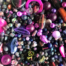 Load image into Gallery viewer, Purple, Blackberry, Violet, Fuchsia, Ruby, Magenta, Indigo, Mauve, Lilac, Glass, White Metal, Worldwide, Bone, Shells, Tubes, Rounds, Cubes, Bicones, Hearts, Ovals, Drops, Frosted, India, China, Indonesia, Cylinder, Silver Foil, Jewellery, Earrings, Necklaces, Bracelets, Opaque, Transparent, Twists, Frosted,