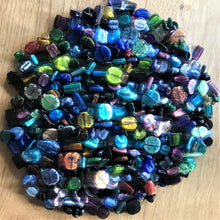 Load image into Gallery viewer, Glass, Silver Foil, Indian, Tribal, Ethnic, India, Faceted, 4.5 kilos, Bicones, Rounds, Ovals, Twists, Drops, Black, Tubes, Cubes, Tabular, Opaque, Transparent, Speckled, Frosted, Silver Foil, Frosted, Necklaces, Bracelets, Earrings, Necklaces, Bead Curtain, Suncatcher, Multicolours,