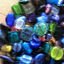Load image into Gallery viewer, Glass, Silver Foil, Indian, Tribal, Ethnic, India, Faceted, 4.5 kilos, Bicones, Rounds, Ovals, Twists, Drops, Black, Tubes, Cubes, Tabular, Opaque, Transparent, Speckled, Frosted, Silver Foil, Frosted, Necklaces, Bracelets, Earrings, Necklaces, Bead Curtain, Suncatcher, Multicolours,