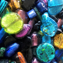 Load image into Gallery viewer, Glass, Silver Foil, Indian, Tribal, Ethnic, India, Faceted, 4.5 kilos, Bicones, Rounds, Ovals, Twists, Drops, Black, Tubes, Cubes, Tabular, Opaque, Transparent, Speckled, Frosted, Silver Foil, Frosted, Necklaces, Bracelets, Earrings, Necklaces, Bead Curtain, Suncatcher, Multicolours,