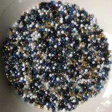 Load image into Gallery viewer, Plastic, Beads, Multicoloured, Mixed, Assorted, Collection, Taiwan, Asian, Transparent, Black, Whitby Jet, Jet Black, Black Knight, Charcoal, Silver, Purple, Blackberry, Violet, Fuchsia, Gold,  Aqua, Baby Blue, Azure, Pale Turquoise, Aquamarine, Rosaries, Suncatchers, Bead Curtains, Jewellery, Key Rings, Necklaces, Bracelets, Art Projects, Counting, Teaching,