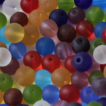 Load image into Gallery viewer,  Mix, Jewellery Making Supplies, Jewellery, Indian, Varanasi, Round, Beads, Glass, Multicoloured, Collection, Art Projects, 6mm, Suncatchers, Bead Curtains, Necklaces, Bracelets, Earrings, Anklets, Red, Purple, Lilac, Lime, Aqua, Yellow, Sapphire, Clear, Topaz, Emerald, Black, Fire Polished, Tiffany-Style, Frosted, Matt,