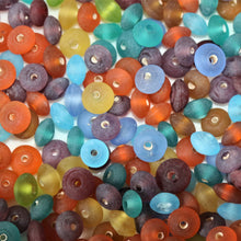 Load image into Gallery viewer, Glass, Teal, Spacer, Sea, Saucer, Round, Purple, Orange, Lime, India, Green, Global, Beads, Frosted, Forest, Collection, Blue, Blood, Beads, Autumn, Aqua, 8mm, Aqua, Yellow, Gold, Topaz, Red, Lime,