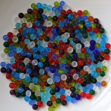 Load image into Gallery viewer, Mix, Jewellery Making Supplies, Jewellery, Indian, Varanasi, Beads, Frosted, Multicoloured, Collection, Art, Projects, 8mm, Suncatchers, Bead Curtains, Necklaces, Bracelets, Earrings, Red, Purple, Orange, Lilac, Pink, Navy, Sapphire, Black, Clear, Green, Aqua, Tiffany-Style, Elegant, High-End, Matt,