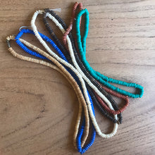 Load image into Gallery viewer, India, Beads, Statement Jewellery, Collection, Bone, Cow Bone, Dyed, Emerald, Beige, Natural, Brown, Turquoise, Blue, Dark Red, Recycled, Ethnic, Tribal, Boho, Asia, Thailand, Borneo, Indonesia, China, Costume Jewellery, Craft, Art, Teaching, Counting, Projects, Saucer Discs, Washers, Flat Discs, Spacer Beads, Indian, Rondells, Button Beads,