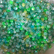 Load image into Gallery viewer, Plastic, Beads, Multicoloured, Mixed, Assorted, Collection, Taiwan, Asian, Transparent, Green, Olive, Teal, Emerald Green, Lime, Forest Green, Mint, Amazon, Avocado, Apple, Chartreuse, Rosaries, Suncatchers, Bead Curtains, Jewellery, Key Rings, Necklaces, Bracelets, Art Projects, Counting, Teaching,