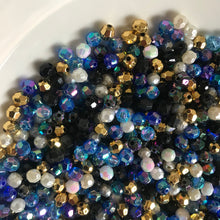 Load image into Gallery viewer, Plastic, Beads, Multicoloured, Mixed, Assorted, Collection, Taiwan, Asian, Transparent, Black, Whitby Jet, Jet Black, Black Knight, Charcoal, Silver, Purple, Blackberry, Violet, Fuchsia, Gold,  Aqua, Baby Blue, Azure, Pale Turquoise, Aquamarine, Rosaries, Suncatchers, Bead Curtains, Jewellery, Key Rings, Necklaces, Bracelets, Art Projects, Counting, Teaching,