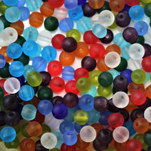 Load image into Gallery viewer, Mix, Jewellery Making Supplies, Jewellery, Indian, Varanasi, Beads, Frosted, Multicoloured, Collection, Art, Projects, 8mm, Suncatchers, Bead Curtains, Necklaces, Bracelets, Earrings, Red, Purple, Orange, Lilac, Pink, Navy, Sapphire, Black, Clear, Green, Aqua, Tiffany-Style, Elegant, High-End, Matt,