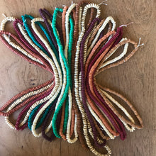 Load image into Gallery viewer, : India, Beads, Statement Jewellery, Collection, Bone, Cow Bone, Dyed, Emerald, Beige, Chestnut, White, Burnt Red, Fawn, Natural, Brown, Dark Red, Brown, Recycled, Ethnic, Tribal, Boho, Asia, Thailand, Borneo, Indonesia, China, Costume Jewellery, Craft, Art, Teaching, Counting, Projects, Saucer Discs, Washers, Flat Discs, Spacer Beads, Indian, Rondells, Button Beads,
